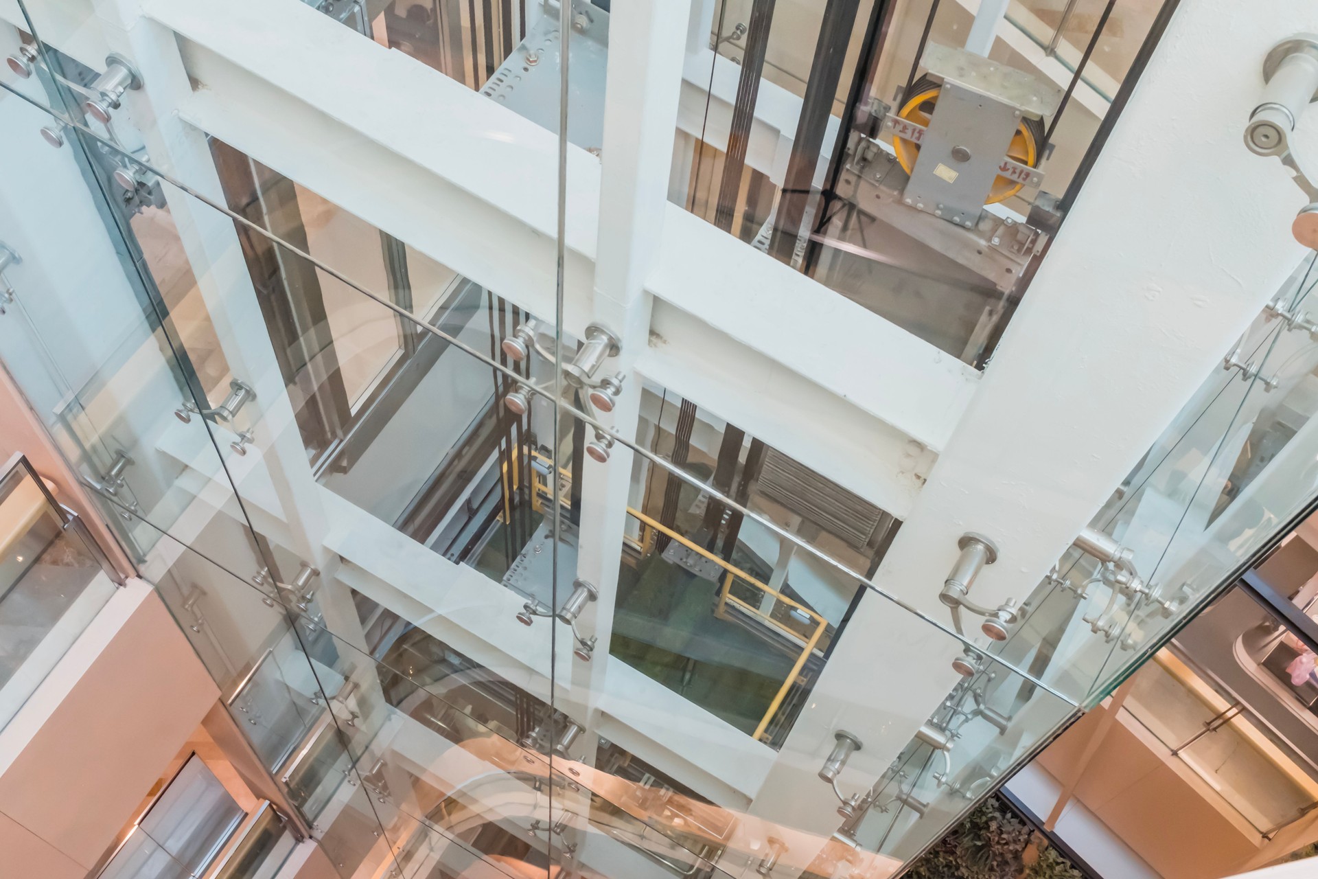Transparent elevator shaft